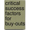 Critical Success Factors For Buy-Outs by Christian Kneer