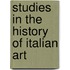 Studies In The History Of Italian Art