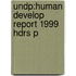Undp:human Develop Report 1999 Hdrs P