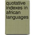 Quotative Indexes in African Languages