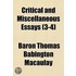 Critical And Miscellaneous Essays (3-4)