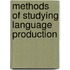 Methods Of Studying Language Production