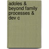 Adoles & Beyond Family Processes & Dev C door Stuart T. Hauser