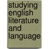Studying English Literature And Language