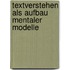 Textverstehen Als Aufbau Mentaler Modelle