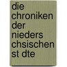 Die Chroniken Der Nieders Chsischen St Dte by Karl Koppmann