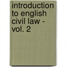 Introduction to English Civil Law - Vol. 2 door Rainer Wörlen