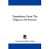 Translations from the Organon of Aristotle
