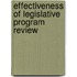 Effectiveness Of Legislative Program Review