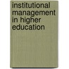 Institutional Management In Higher Education door Innovation