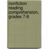 Nonfiction Reading Comprehension, Grades 7-8 door Suzanne Myers