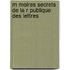 M Moires Secrets de La R Publique Des Lettres