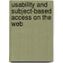 Usability and Subject-based Access on the Web