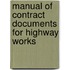 Manual Of Contract Documents For Highway Works