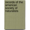 Records Of The American Society Of Naturalists door American Society of Naturalists