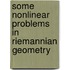 Some Nonlinear Problems In Riemannian Geometry