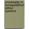 Universality In Nonequilibrium Lattice Systems by Geza Odor