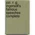 Col. R. G. Ingersoll's Famous Speeches Complete