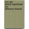 Von Der Defizit-Hypothese Zur Differenz-Theorie door Susanne Ackermann
