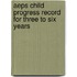 Aeps Child Progress Record For Three To Six Years