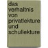 Das Verhaltnis Von Privatlekture Und Schullekture