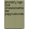 Grundzï¿½Ge Und Chrestomathie Der Papyruskunde door Ulrich Wilcken