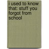 I Used To Know That: Stuff You Forgot From School door Caroline Taggart
