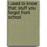I Used To Know That: Stuff You Forgot From School by Caroline Taggart