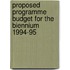 Proposed Programme Budget For The Biennium 1994-95