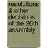 Resolutions & Other Decisions Of The 26Th Assembly