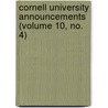 Cornell University Announcements (Volume 10, No. 4) by Cornell University
