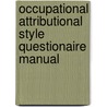 Occupational Attributional Style Questionaire Manual door Adrian Furnham