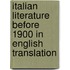 Italian Literature Before 1900 In English Translation