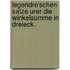 Legendre'schen Satze Urer Die Winkelsumme in Dreieck.