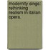 Modernity Sings: Rethinking Realism In Italian Opera.