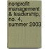 Nonprofit Management & Leadership, No. 4, Summer 2003