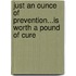 Just an Ounce of Prevention...is Worth a Pound of Cure