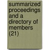 Summarized Proceedings And A Directory Of Members (21) by American Association for the Science