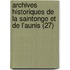 Archives Historiques De La Saintonge Et De L'Aunis (27)