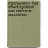 Mechanisms That Affect Agonism And Resource Acquisition