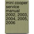 Mini Cooper Service Manual 2002, 2003, 2004, 2005, 2006