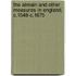 The Almain And Other Measures In England, C.1549-C.1675