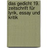 Das Gedicht 19. Zeitschrift für Lyrik, Essay und Kritik door Ulrike Draesner