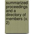 Summarized Proceedings And A Directory Of Members (V. 2)