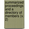 Summarized Proceedings And A Directory Of Members (V. 2) by American Association for the Science