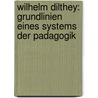 Wilhelm Dilthey: Grundlinien Eines Systems Der Padagogik door Marie-Christin Pollak