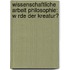 Wissenschaftliche Arbeit Philosophie: W Rde Der Kreatur?