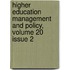 Higher Education Management And Policy, Volume 20 Issue 2