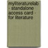 Myliteraturelab - Standalone Access Card - For Literature