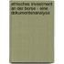 Ethisches Investment An Der Borse - Eine Dokumentenanalyse